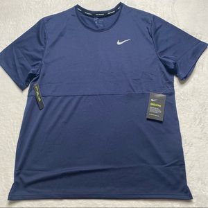 Nike Breathe Men Navy Reflective Mush Running Top